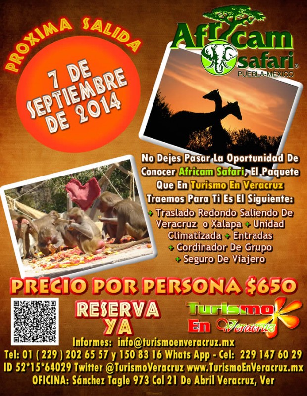 Vamos a Africam Safari Este 7 De Septiembre Saliendo De Veracruz, Cardel y Xalapa
