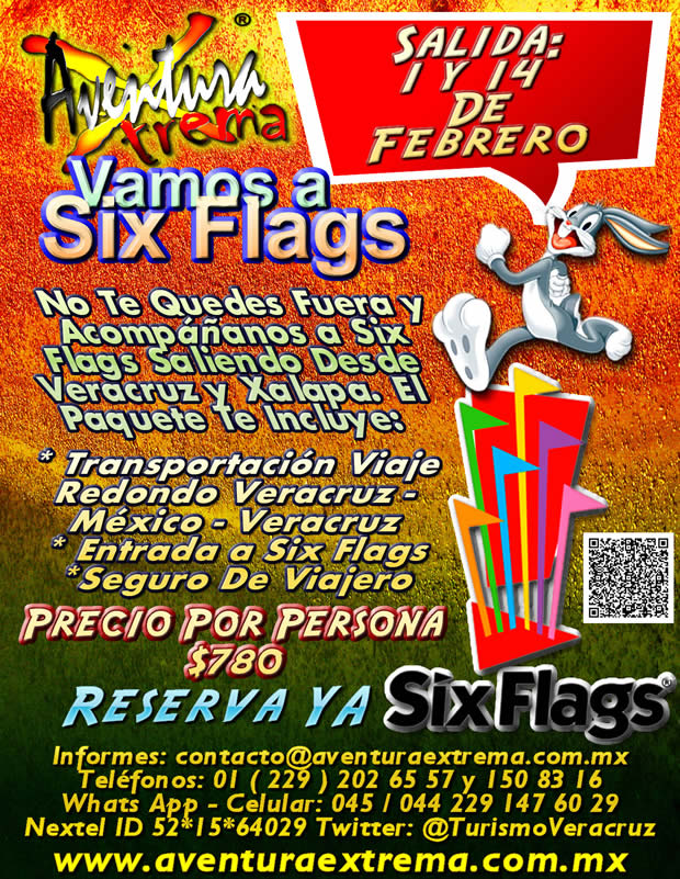 Salida a Six Flags Este 1 De Febrero Saliendo De Veracruz, Cardel y Xalapa