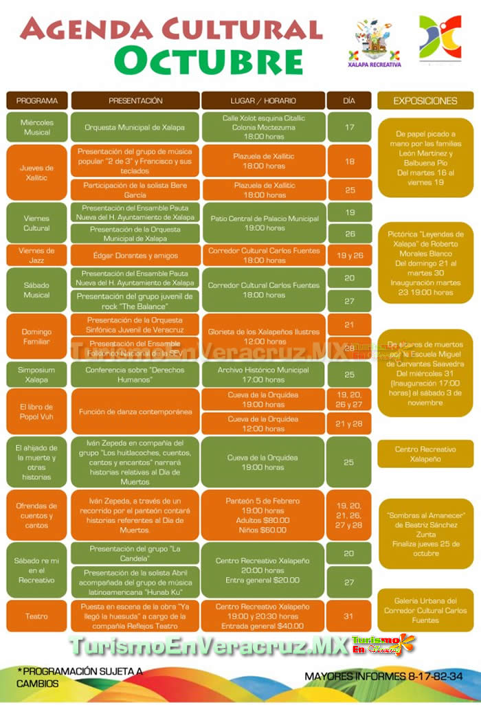 Agenda De Eventos Culturales En Xalapa Octubre 2012