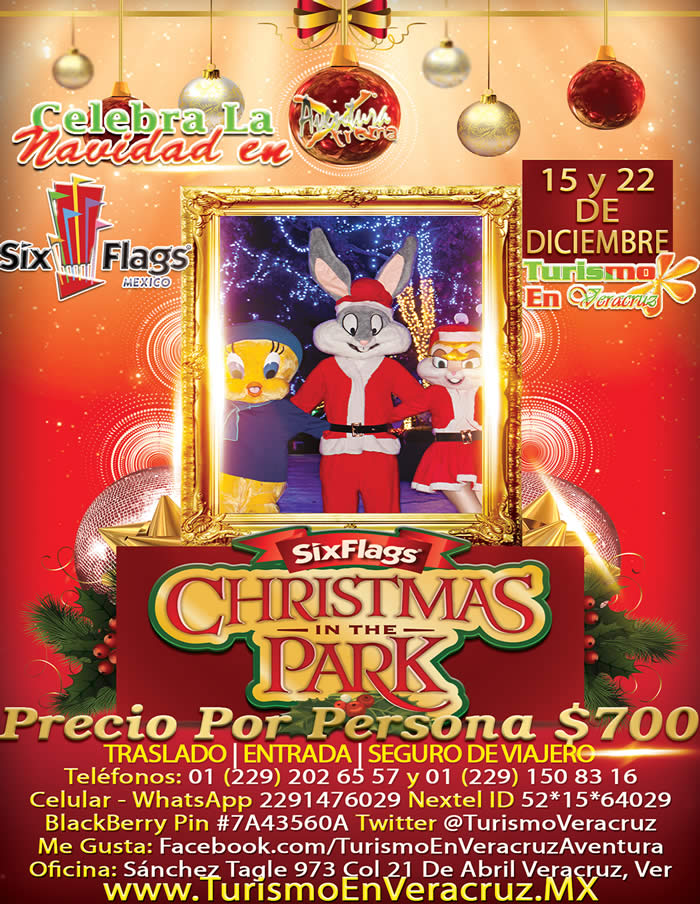 Chirstmas In The Park De Six Flags Este 15 y 22 De Diciembre Saliendo De Veracruz, Cardel y Xalapa