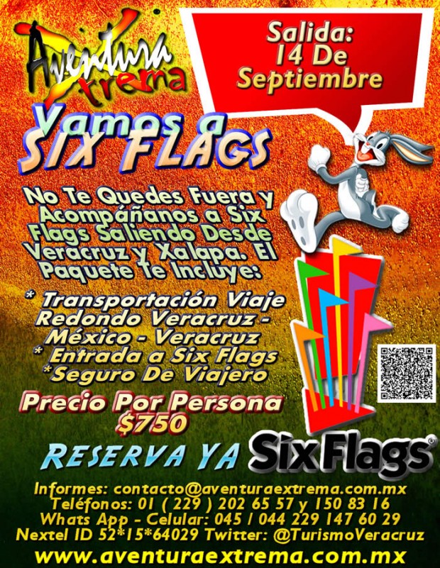 Salida a Six Flags Este 14 De Septiembre Saliendo De Veracruz, Cardel y Xalapa