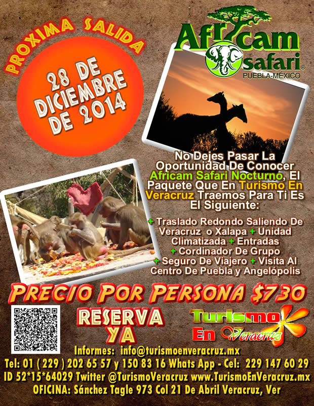Excursión a Africam Safari Nocturno Este 28 De Diciembre Saliendo De Veracruz y Xalapa