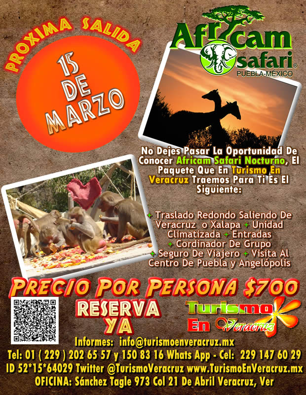 Vamos a Africam Safari Este 15 De Marzo Saliendo De Veracruz, Cardel y Xalapa