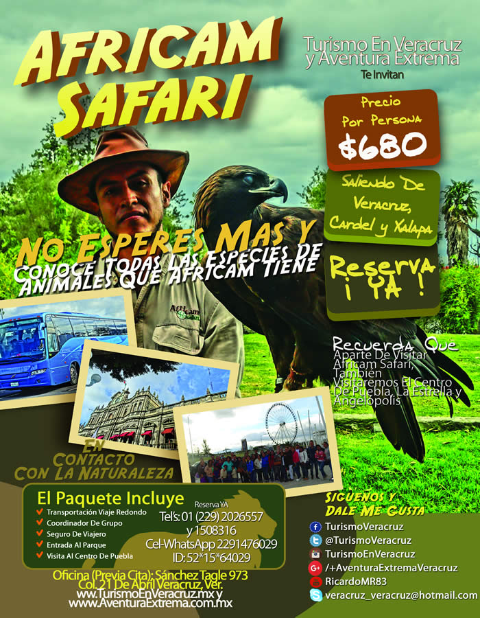 #Excursión a #AfricamSafari Este 27 De Diciembre Saliendo De #Veracruz y #Xalapa