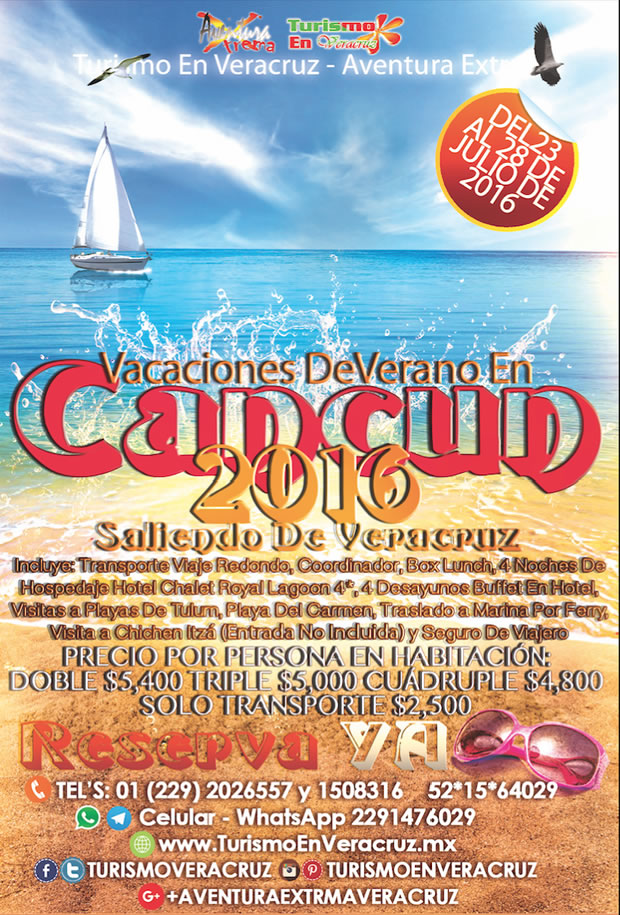 #Vacaciones De Verano En #Cancun Saliendo De Veracruz