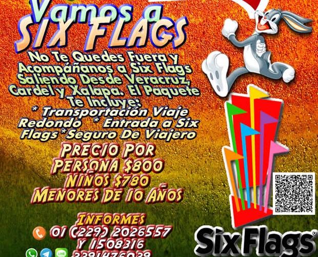 #Excursión a #SixFlags Este 26 de Junio Saliendo De #Veracruz y #Xalapa