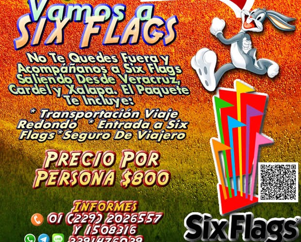 #Excursión a #SixFlags Este 14 de Agosto Saliendo De #Veracruz y #Xalapa